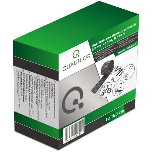 Mid-Range 2:1 Heat Shrink Tubing - 28/15.5mm Black PE 1.6m for Medium Cables &amp; Tool Handles | QUADRIOS 1908CA068