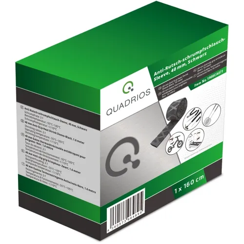 2:1 Heat Shrink Tubing – 40/23mm Black PE 1.6m for Large Cables & Connectors | QUADRIOS 1908CA071