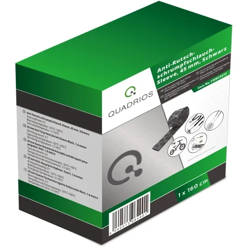 Oversized 2:1 Heat Shrink Tubing - 45/25mm Black PE 1.6m for Heavy-Duty Cables | QUADRIOS 1908CA072