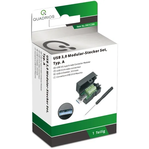 USB 3.0 Type-A Plug Kit – 10P Screw | QUADRIOS 2001C200