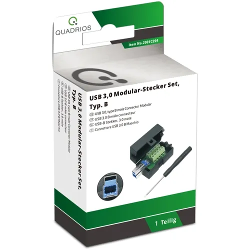 USB 3.0 Type-B Plug Kit – 10P Screw | QUADRIOS 2001C204