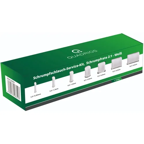 2:1 Heat Shrink Tubing Kit – 7 Rolls White PE (2-16.5mm) | QUADRIOS 2004CA099