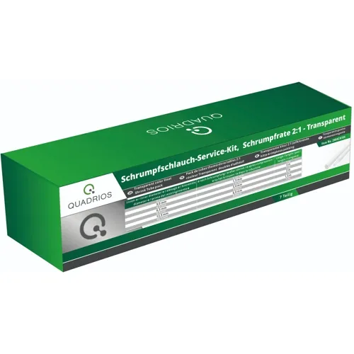 2:1 Heat Shrink Tubing Kit – 7 Rolls Transparent PE (2-16.5mm) | QUADRIOS 2004CA104