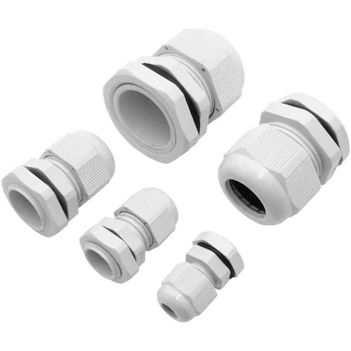 M12 to M32 IP68 Light Gray Cable Gland Kit - 60pcs Metric Thread PA66 Assortment | QUADRIOS 2009CA108