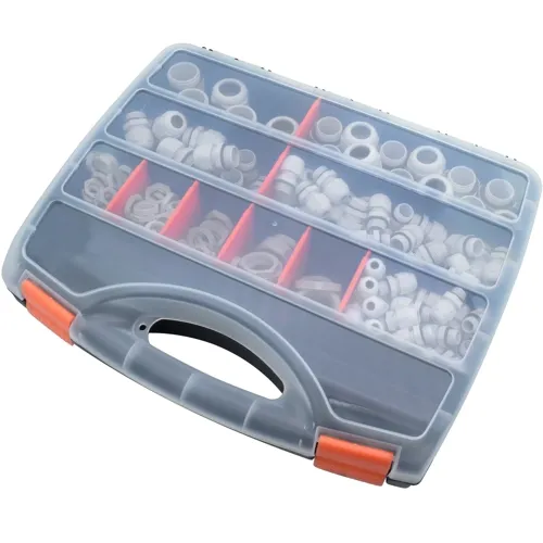 M12-M32 IP68 Cable Gland Kit – 224pcs 10 Sizes Light Gray Metric Assortment | QUADRIOS 2009CA109