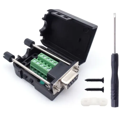 D-Sub 9-Pin Female Connector Kit with Housing – Straight Screw Connection | QUADRIOS 2010C247
