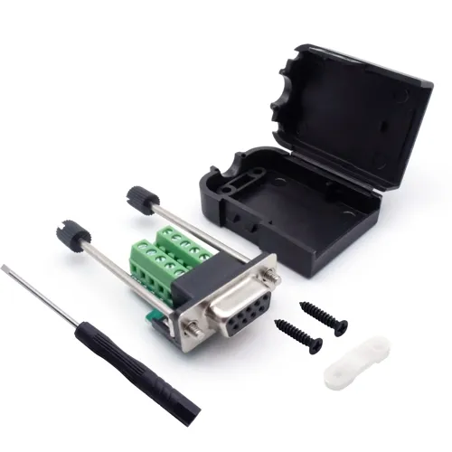 D-Sub 9-Pin Female Connector Kit with Housing – Straight Screw Connection | QUADRIOS 2010C247
