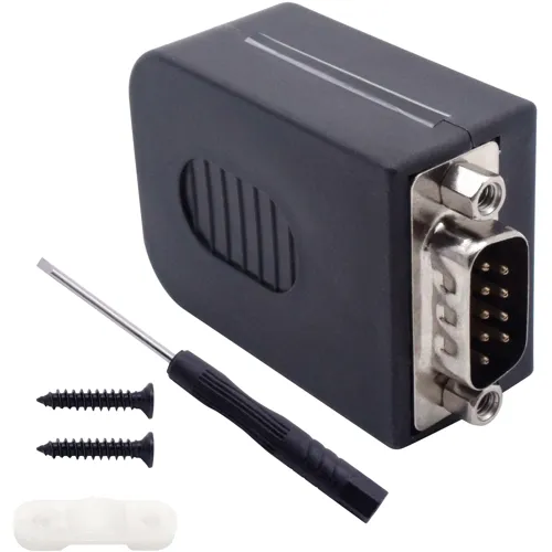 D-Sub 9-Pin Male Connector Kit with Housing – Straight Screw Connection | QUADRIOS 2010C248