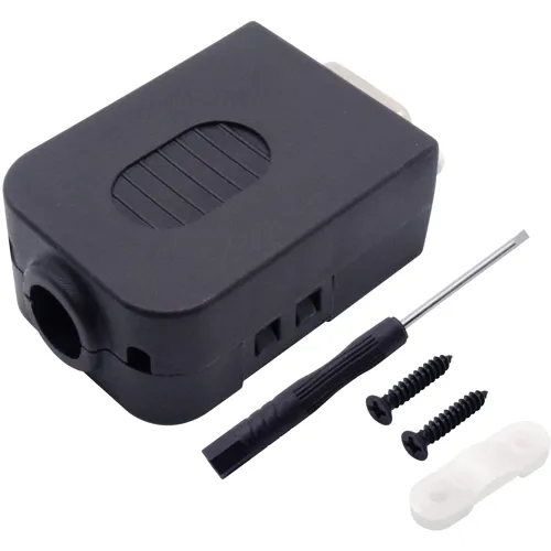 D-Sub 9-Pin Female Connector Kit with Housing – Straight Screw Connection (Screw Locking) | QUADRIOS 2010C249