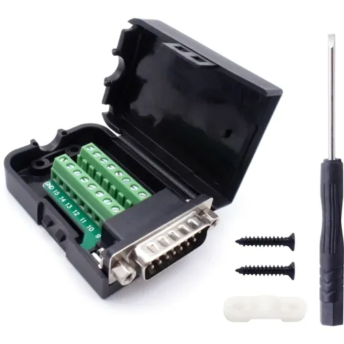 15-Pin D-Sub Male Kit – Screw Terminal, Threaded Bolt | QUADRIOS 2010C250