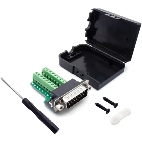 15-Pin D-Sub Male Kit – Screw Terminal, Threaded Bolt | QUADRIOS 2010C250