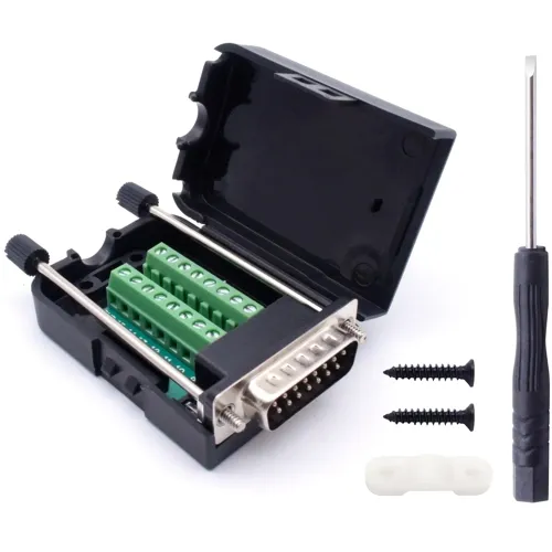 15-Pin D-Sub Male Kit – Screw Terminal, Screw Locking | QUADRIOS 2010C252