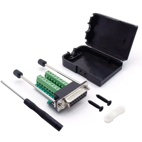 15-Pin D-Sub Female Kit – Screw Terminal, Screw Locking | QUADRIOS 2010C253