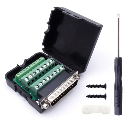 25-Pin D-Sub Male Kit – Screw Terminal, Threaded Bolt | QUADRIOS 2010C258