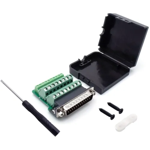 25-Pin D-Sub Male Kit – Screw Terminal, Threaded Bolt | QUADRIOS 2010C258