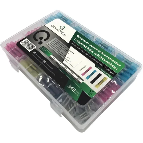340pc Heat Shrink Butt Connector Kit – Crimp & Seal, 0.3-6mm² | QUADRIOS 2011C397