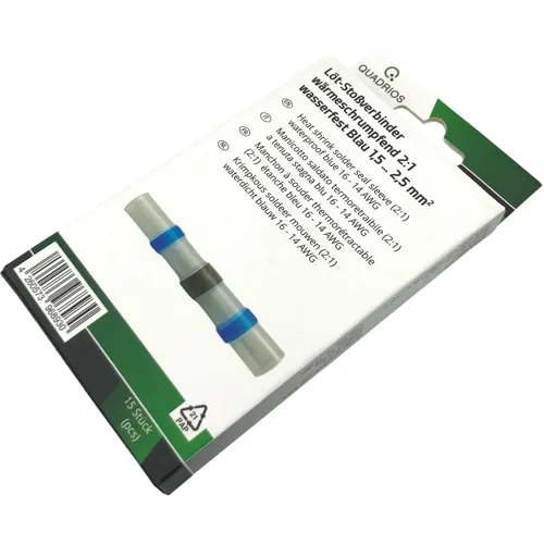 1.5-2.5mm² AWG 16-14 Blue Solder Connector - Heat Shrink Waterproof Splice | QUADRIOS 2011C400