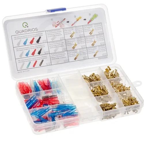 260pc Flat Receptacle Kit – 2.8/4.8/6.3mm Tabs for Appliance Repair | QUADRIOS 201711C001