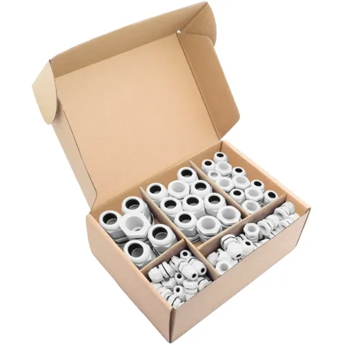 M12 to M32 IP68 White Cable Gland Kit - 60pcs Metric Thread PA66 Assortment | QUADRIOS 2102CA114