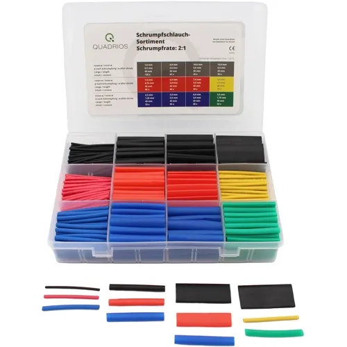 2:1 Heat Shrink Tubing Kit – 620pcs Colorful Assortment (1-13mm) | QUADRIOS 2103CA001