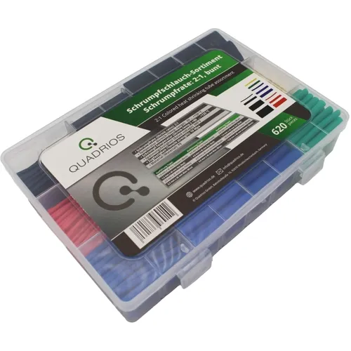 2:1 Heat Shrink Tubing Kit – 620pcs Colorful Assortment (1-13mm) | QUADRIOS 2103CA001