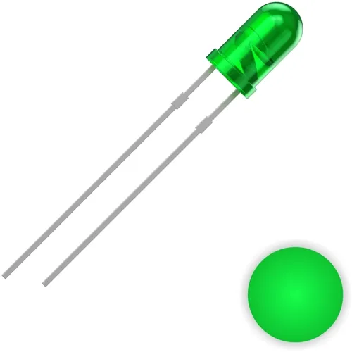 LED 3mm Green 520nm 2500mcd 30° THT | QUADRIOS 2111O152