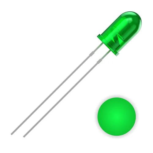 LED 5mm Green 520nm 2500mcd 30° THT | QUADRIOS 2111O157