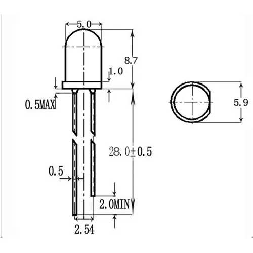 LED 5mm Yellow 590nm 700mcd 30° THT | QUADRIOS 2111O159