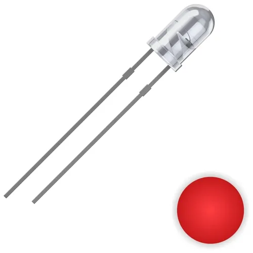 LED 3mm Red 625nm 2500mcd 25° THT | QUADRIOS 2111O173