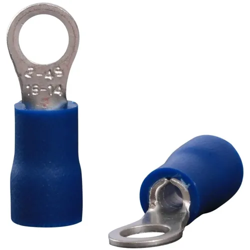 100pcs Insulated Ring Terminals 1.5-2.5mm² – Blue M4 (4.3mm Hole) | QUADRIOS 22C446