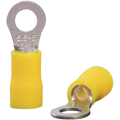 4.0-6.0mm² M5 Yellow Insulated Ring Cable Lug | QUADRIOS 22C457