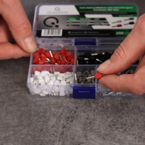 200pcs Twin Wire Ferrule Kit – 2x0.5 to 2x1.5mm² for Daisy Chaining | QUADRIOS 22C483