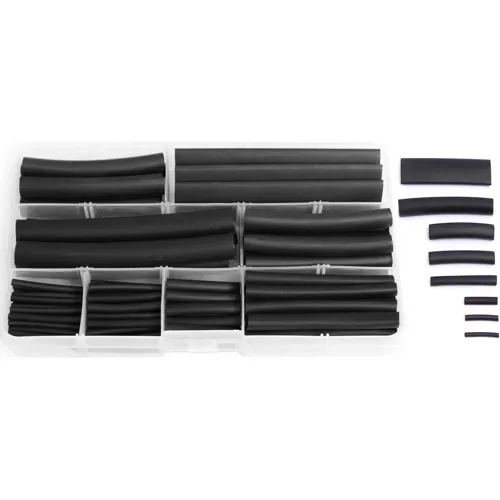 2:1 Heat Shrink Tubing Kit – 100pcs Black Assortment (1.5-18mm) | QUADRIOS 22CA167