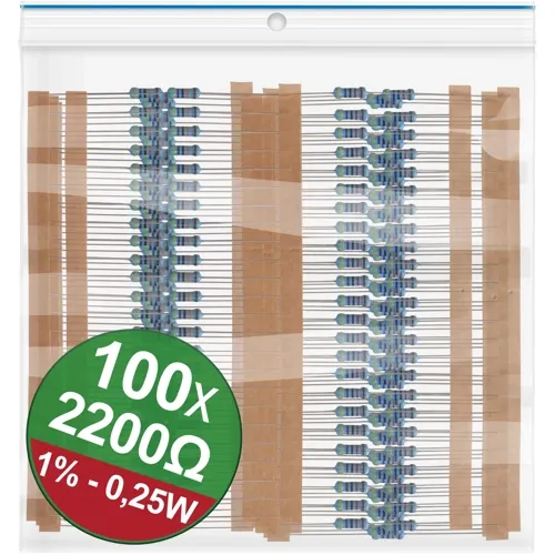2.2kΩ Metal Film Resistor – 0.25W 1% Precision for Pull-Up Networks | QUADRIOS 22P048