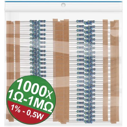 1000 Resistors, 50 of Each Value – QUADRIOS 22P083 for Small Production Runs