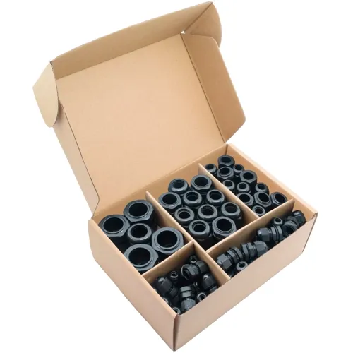 60-Piece M12 to M32 Waterproof Cable Gland Kit, IP68 PA66 Black – QUADRIOS 2009CA107
