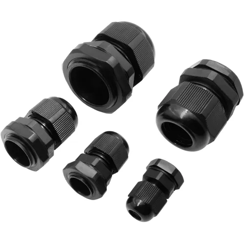 60-Piece M12 to M32 Waterproof Cable Gland Kit, IP68 PA66 Black – QUADRIOS 2009CA107
