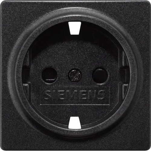 Siemens 5UH1203 DELTA i-system Carbon Metallic Cover Plate with Increased Touch Protection for Schuko Sockets