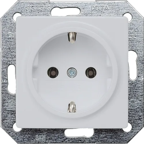 Siemens 5UB1931 DELTA i-system Aluminum Metallic Schuko Socket, 10/16A 250V