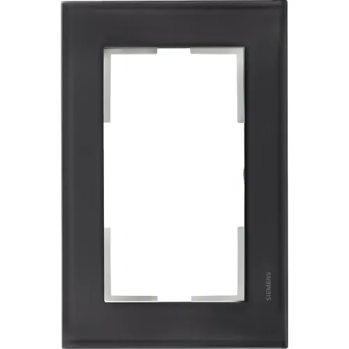 Siemens 5TG1206-2 DELTA miro 2-Gang Frame in Authentic Glass, Black
