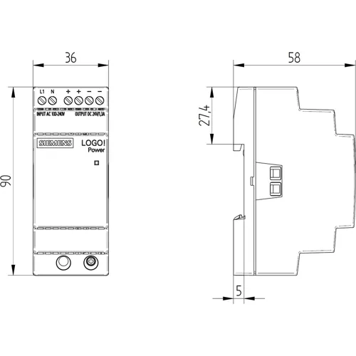 6EP3331-6SB00-0AY0 LOGO!Power 24V DC 1.3A 31W, Siemens
