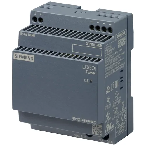 Siemens 6EP3333-6SC00-0AY0 LOGO!Power EX — 24VDC 4A PSU Certified for Hazardous-Area Panels