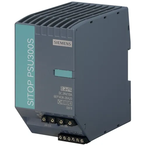 For 240W Machine Control, the Siemens 6EP1434-2BA20 3-Phase DIN Rail PSU at 10A
