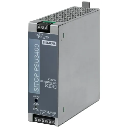 Siemens 6EP3134-0TA00-0AY0 260W DC/DC Converter Delivers 10A of Stabilized 24VDC