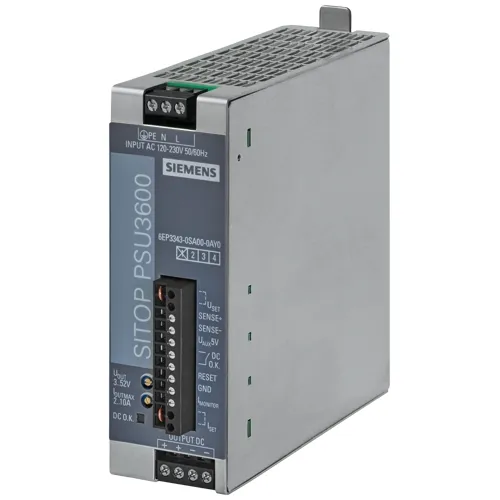 SITOP PSU3600 24 V/10 A 120 W Stabilized DIN Rail Power Supply – Siemens 6EP3343‑0SA00‑0AY0