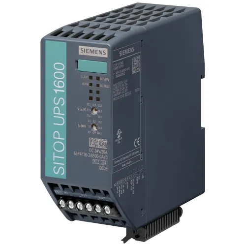 High-Efficiency 24V 20A DC UPS Module: Siemens SITOP UPS1600
