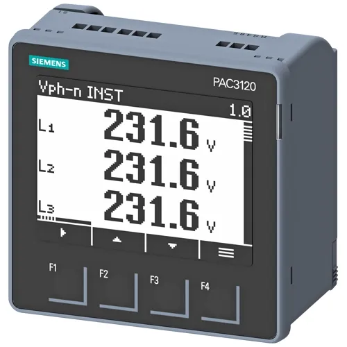 SENTRON PAC3120 Panel Power Meter, Modbus RTU, LCD, IP65 – Siemens 7KM3120-0BA01-1DA0