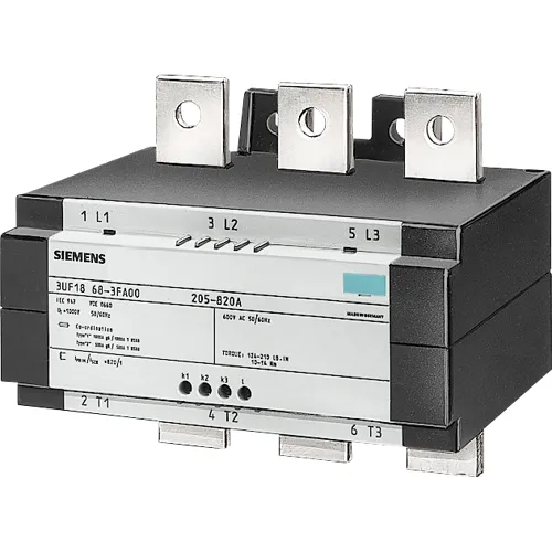 Siemens 3UF1868-3GA00 3-Phase Current Transformer — 820A/1A, Contactor Mounting, for SIMOCODE pro