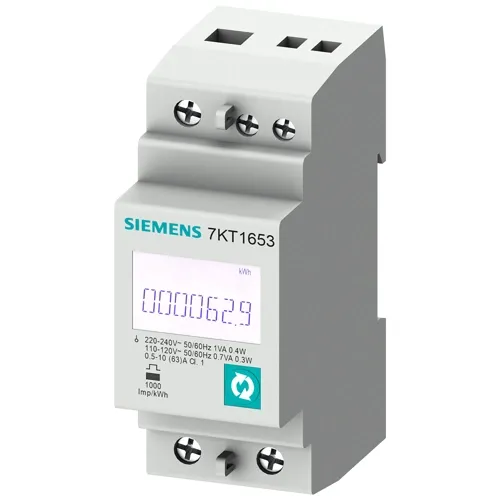 Siemens 7KT1653 PAC1600 Single-Phase Energy Meter — M-Bus Interface, 63A Direct