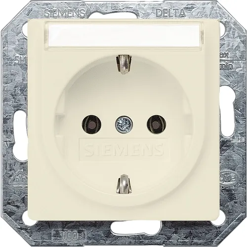 Siemens 5UB1555 White Schuko Socket Outlet with Labeling Field, 16 A 250 V — Basic